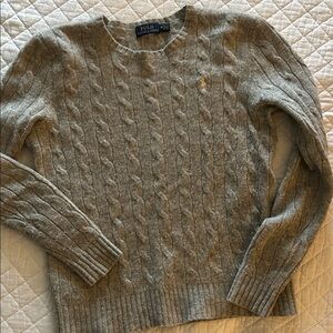 Polo by Ralph Lauren Light Gray Cable Knit Sweater